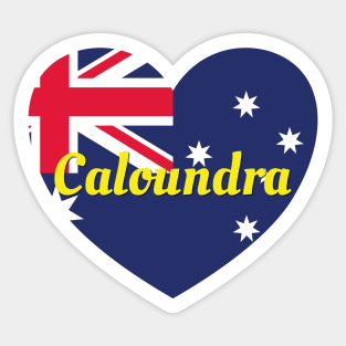 Caloundra QLD Australia Australian Flag Heart Sticker